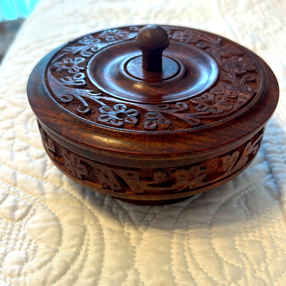 Handmade wood salt bowl